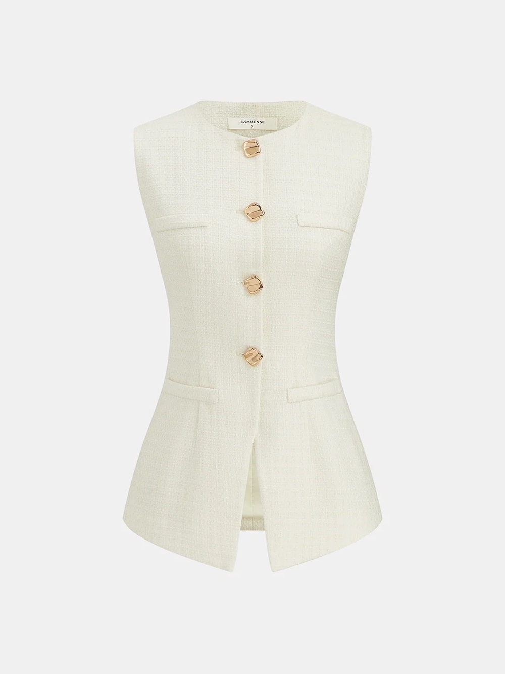 247 Metal Button Tweed Vest & Shorts Set - Picture 6 of 11